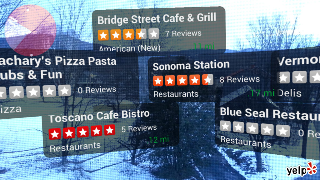 Yelp - location-based Augmented Reality